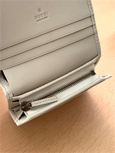 Gu.cci Diana Card Case Wallet White Leather 658244