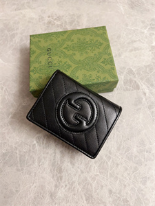 Gu.cci Blondie Card Case Wallet Black Leather 760317