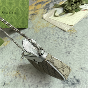 Gu.cci Ophidia Mini Bag GG Supreme Canvas Silver 764960