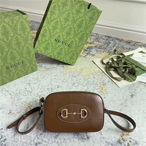 Gu.cci Horsebit 1955 Small Shoulder Bag Brown Leather 760196