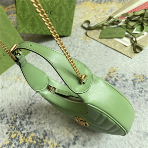 Gu.cci GG Marmont Half Moon Shaped Mini Bag Light Green 699514