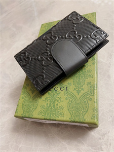 Gu.cci GG Passport Case With Interlocking G Black Leather 724562