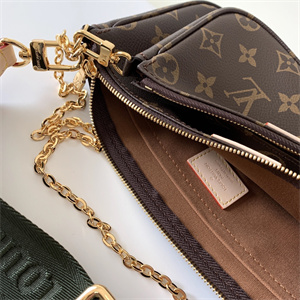 L.V Multi Pochette Accessories Monogram Canvas Khaki Strap M44813