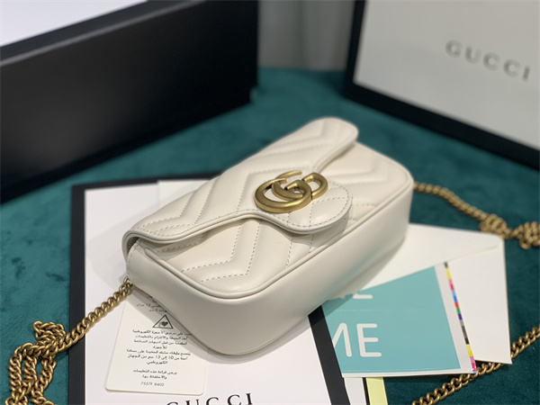 Gu.cci GG Marmont  Mini Bag White 476433