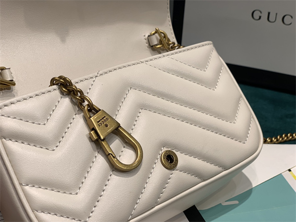 Gu.cci GG Marmont  Mini Bag White 476433