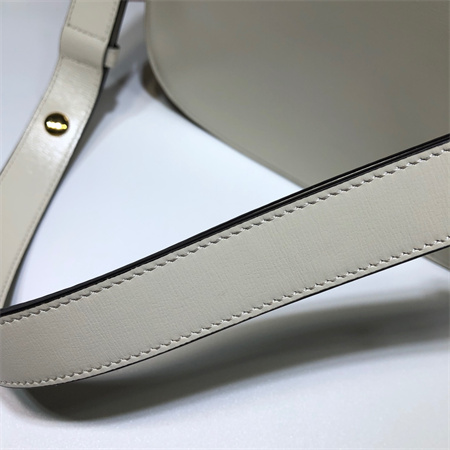 Gu.cci Horsebit 1955 Shoulder Bag White Leather 602204