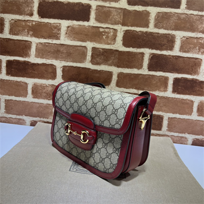 Gucci Horsebit 1955 Shoulder Bag GG Canvas Burgundy 602204