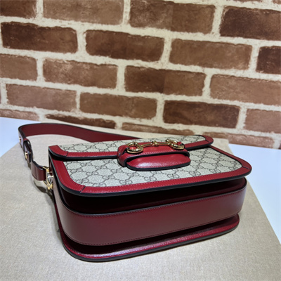 Gucci Horsebit 1955 Shoulder Bag GG Canvas Burgundy 602204