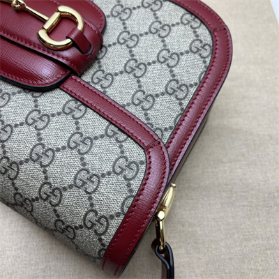 Gucci Horsebit 1955 Shoulder Bag GG Canvas Burgundy 602204