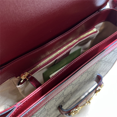 Gucci Horsebit 1955 Shoulder Bag GG Canvas Burgundy 602204