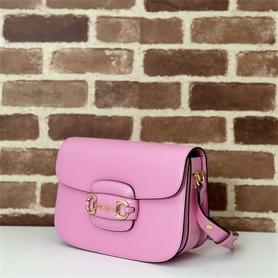Gucci Horsebit 1955 Shoulder Bag Pink Leather 602204