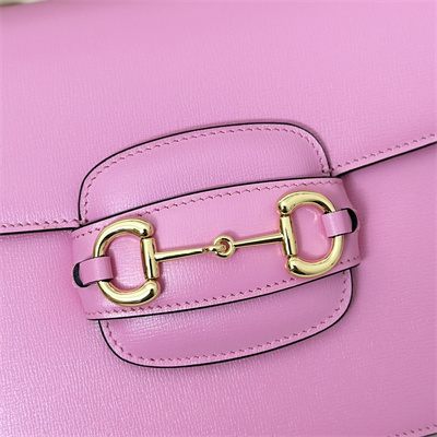 Gucci Horsebit 1955 Shoulder Bag Pink Leather 602204