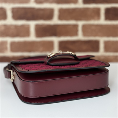 Gucci Horsebit 1955 Shoulder Bag GG Canvas Burgundy 602204
