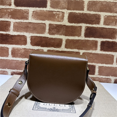 Gu.cci Horsebit 1955 Mini Rounded Bag Brown Leather 760191