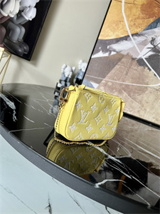 L.V Mini Pochette Accessories Monogram Empreinte Yellow M46129