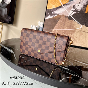 L.V  Felicie Pochette Damier Ebene Chain N63032