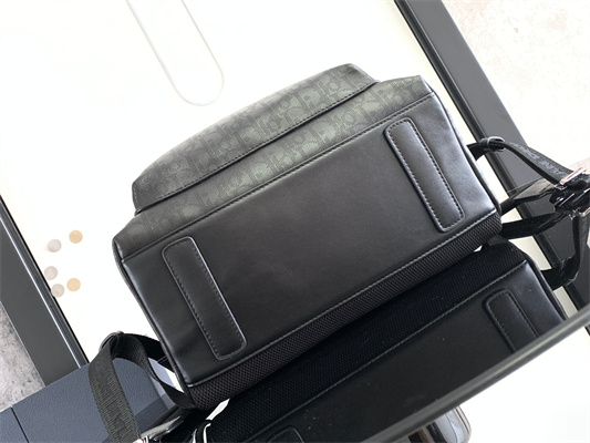 Dior Backpack Black Oblique Calfskin