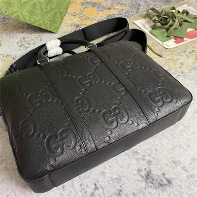 Gu.cci Jumbo GG Briefcase Black leather  658573