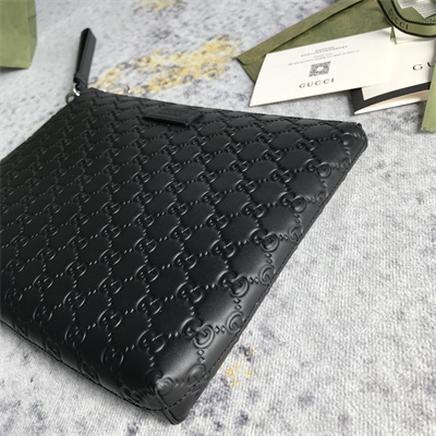 Gu.cci GG Black Leather Clutch 473881