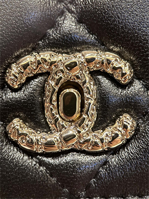 Cha.nel Wallet On Chain With Top Handle Lambskin Gold Tone Metal Black AP3574