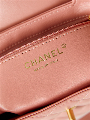 Cha.nel Mini Shopping Bag Kelly Bag Shiny Aged Calfskin Gold-Tone Metal Pink AS4416