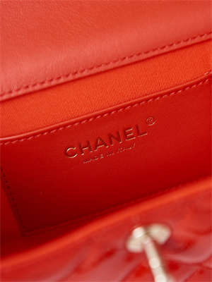Cha.nel Small Box Bag Patent Calfskin & Gold-Tone Metal Red AS4511