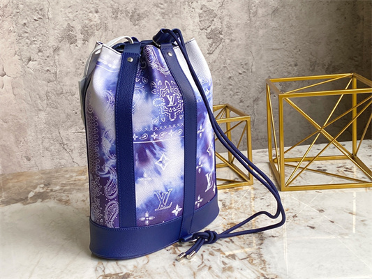 L.V Randonne Backpack Bandana Monogram Blue M20562