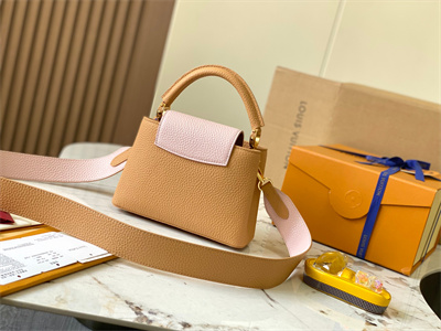 L.V Capucines Mini Bag Taurillon Leather Beige/Pink M59440