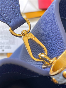 L.V Capucines MM Bag Taurillon  Leather Dark Blue/Light Blue M59466