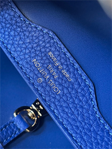 L.V Capucines MM Bag Taurillon  Leather Dark Blue/Light Blue M59466