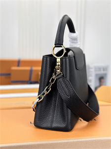 L.V Capucines MM Bag Taurillon  Leather Black M21798