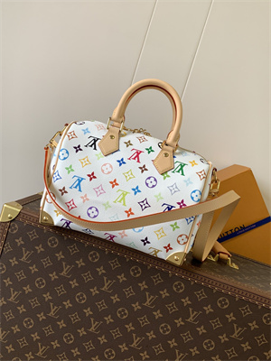 L.V x TM Speedy Bandoulière 25 Multicolored White M13085