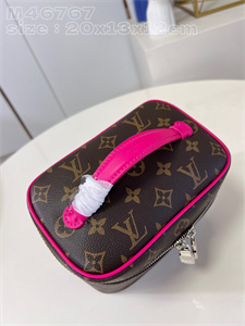 L.V Nice Mini Toiletry Pouch Monogram Canvas Fuchsia M46767