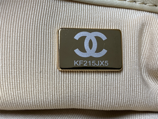 Cha.nel 19 Large Handbag Wool Tweed Gold Double C Metal Black/Beige AS1161