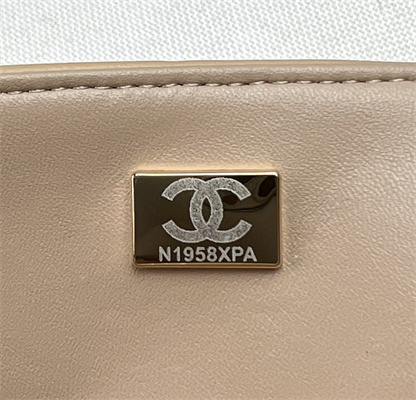 Cha.nel Medium Classic Flap Bag Tweed Gold Tone Metal Beige A01112