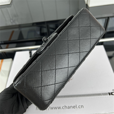 Cha.nel Mini Classic Flap Bag Lambskin Black Tone Metal Black 01116