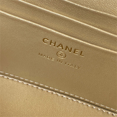 Cha.nel Vanity Case With Ball Lambskin Gold Tone Metal Black AP2303