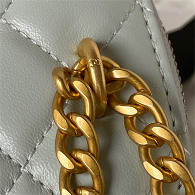 Cha.nel Vanity Case Lambskin Gold Tone Metal Blue AP3300