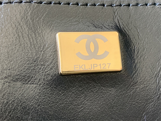 Cha.nel Backpack Grained Calfskin Gold Tone Metal Black AS3332