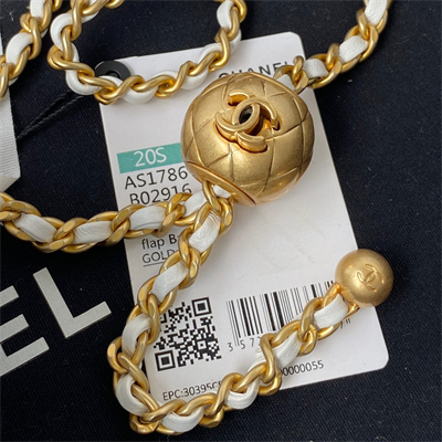 Cha.nel Super Mini Flap Bag Lambskin With  Ball Gold Tone Metal White AS1786