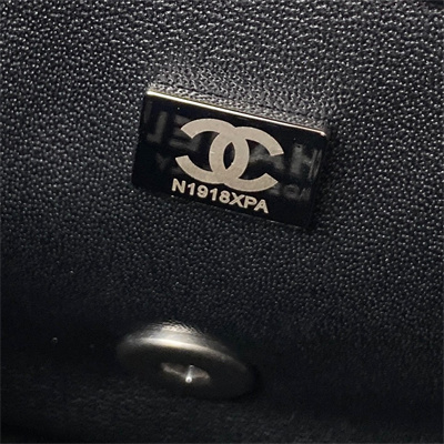 Cha.nel Super Mini Flap Bag Lambskin With Ball Silver Tone Metal Black AS1786