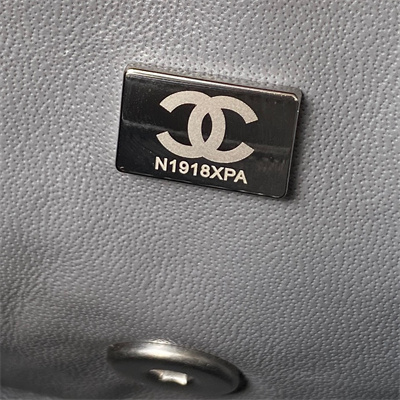 Cha.nel Super Mini Flap Bag Lambskin With Ball Silver Tone Metal Dark Grey AS1786