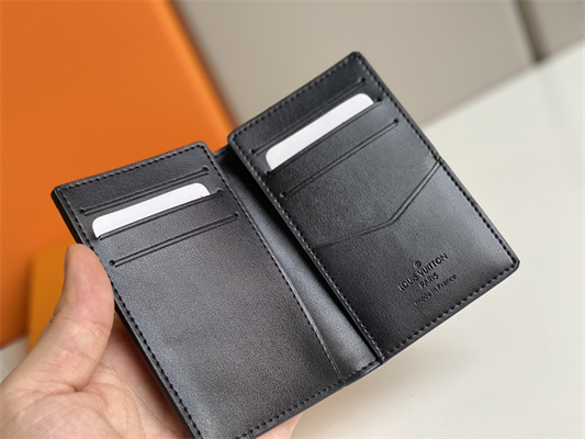 L.V Pocket Organizer Monogram Seal Cowhider Leather Black M80508