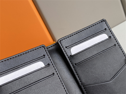 L.V Pocket Organizer Monogram Seal Cowhider Leather Black M80508