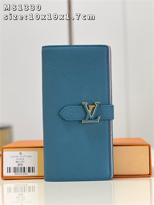 L.V Capucines Vertical Wallet Taurillon leather Tourterelle Blue M81330