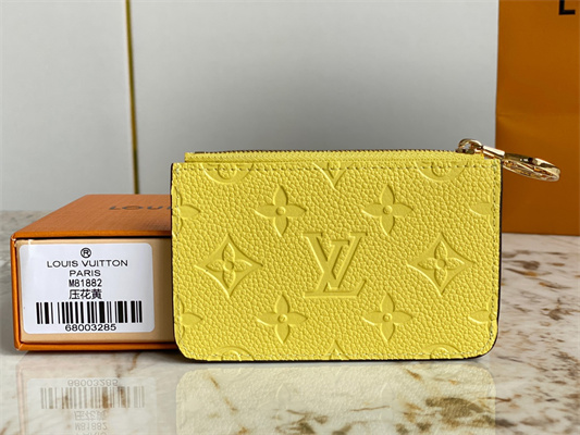 L.V Romy Card Holder Monogram Empreinte Leather Yellow M81882