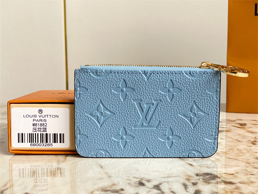 L.V Romy Card Holder Monogram Empreinte Leather Blue M81882