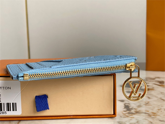 L.V Romy Card Holder Monogram Empreinte Leather Blue M81882