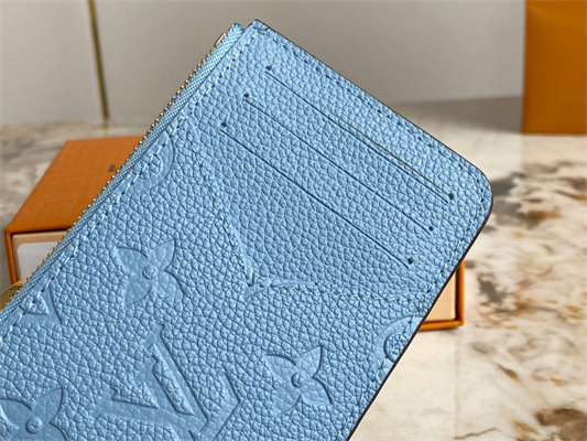 L.V Romy Card Holder Monogram Empreinte Leather Blue M81882