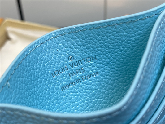 L.V Charms Card Holder Monogram Empreinte Iridescent Blue M82171